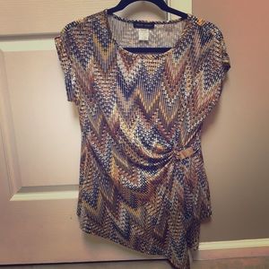 Yellow and tan cap Sleeve shirt